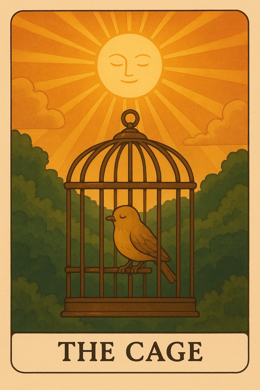 The Cage Oracle Card - Limiting beliefs