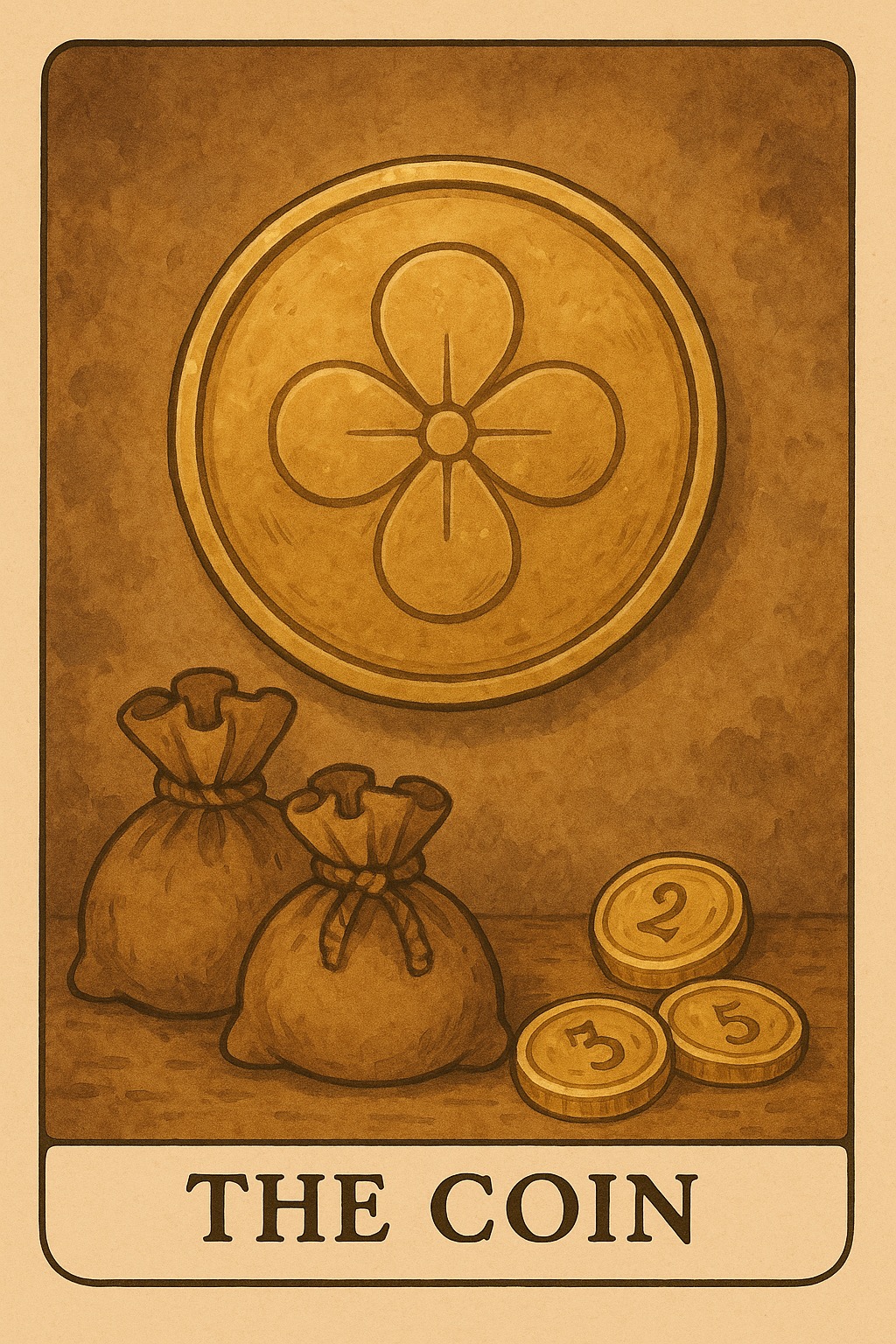 The Coin Oracle Card - Material gain or cost