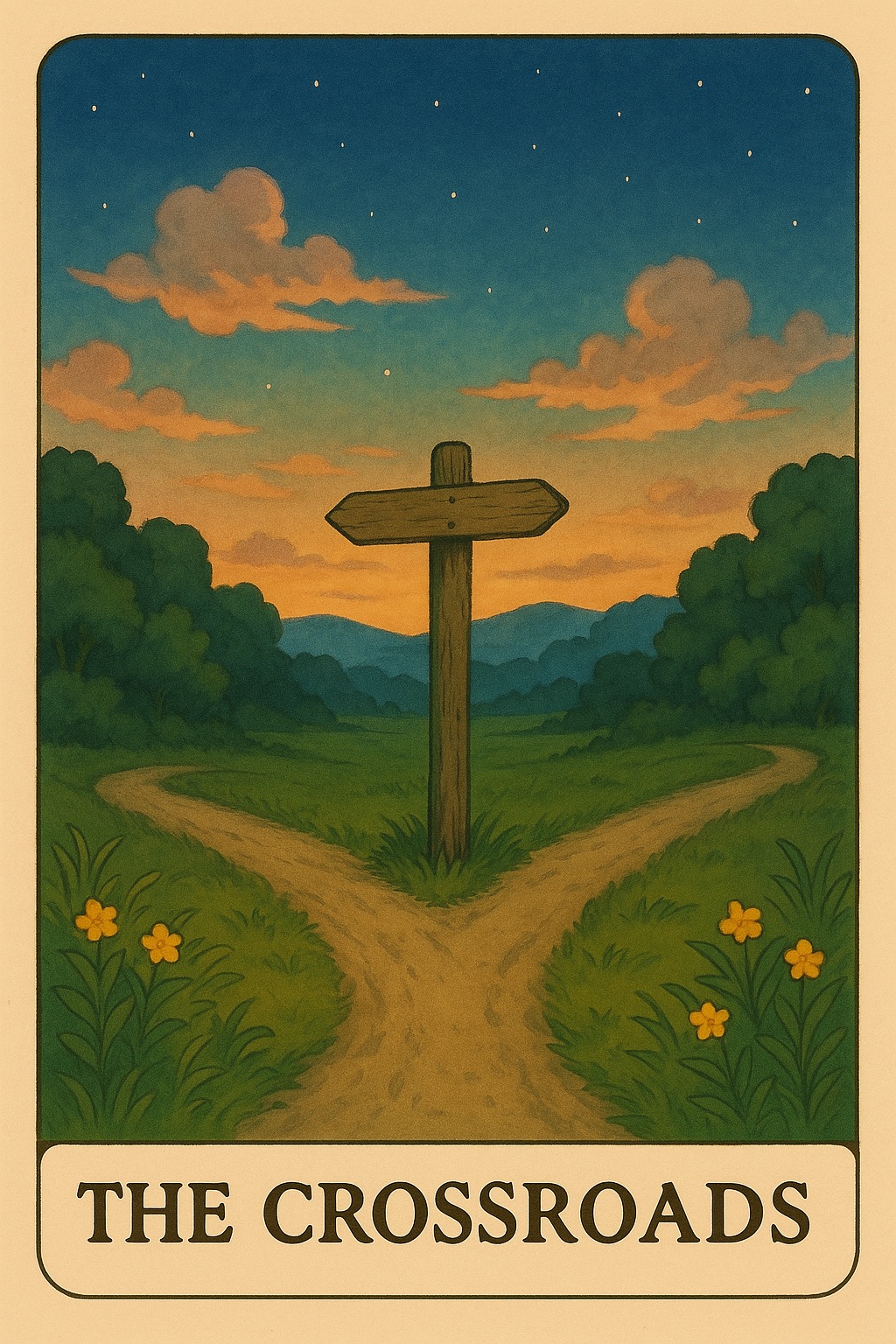 The Crossroads Oracle Card - Critical decision