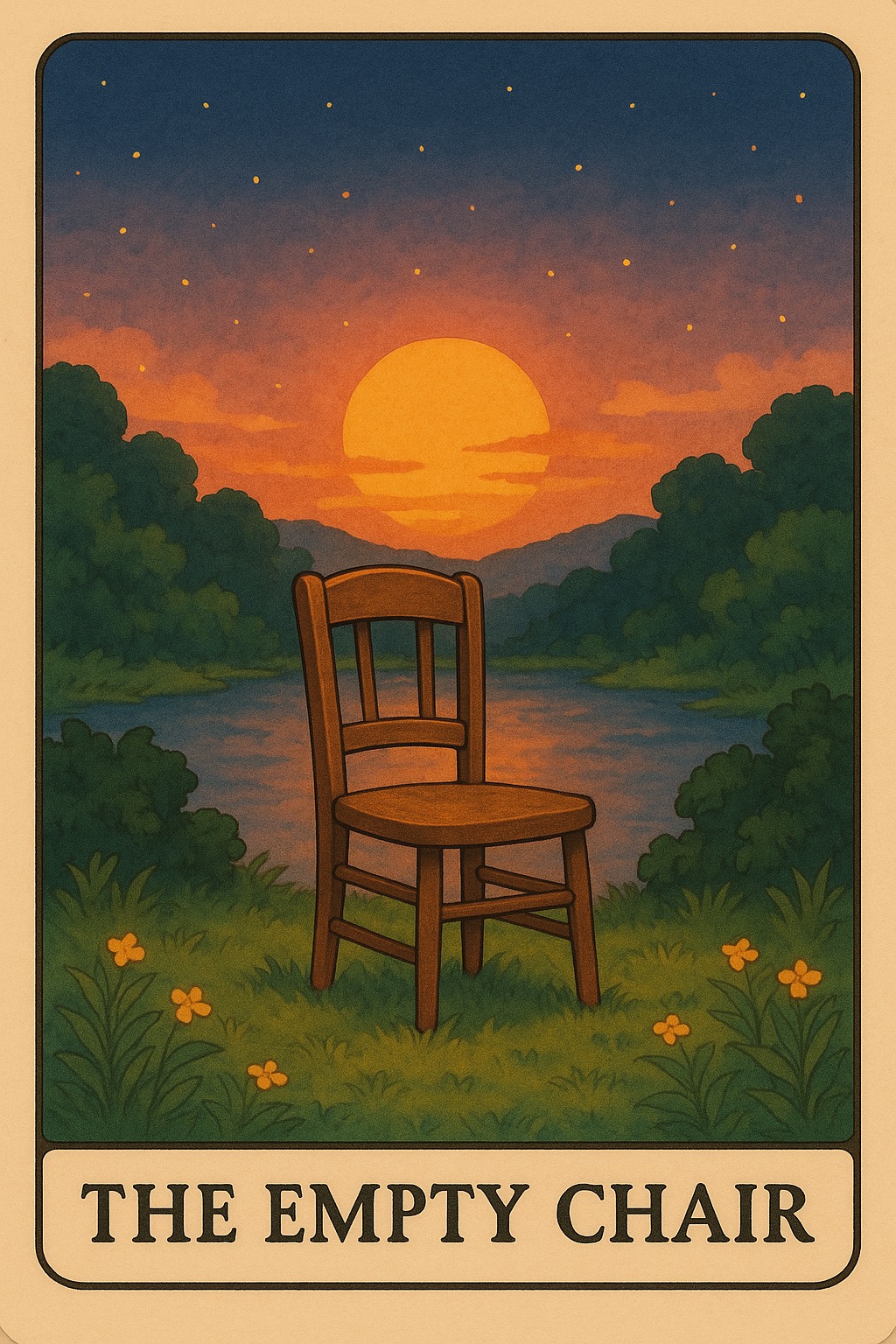 The Empty Chair Oracle Card - Absence, grief