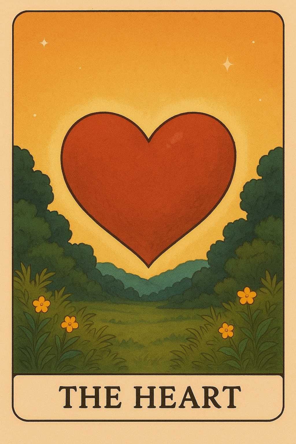 The Heart Oracle Card - Love, empathy, emotional core
