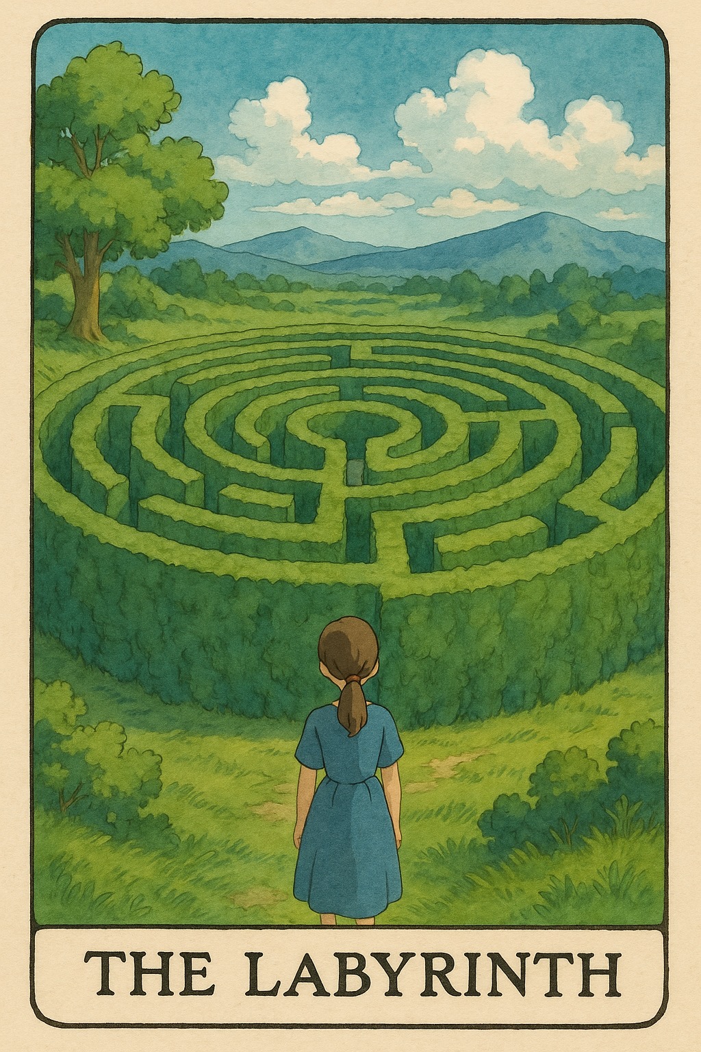 The Labyrinth Oracle Card - Overthinking, confusion