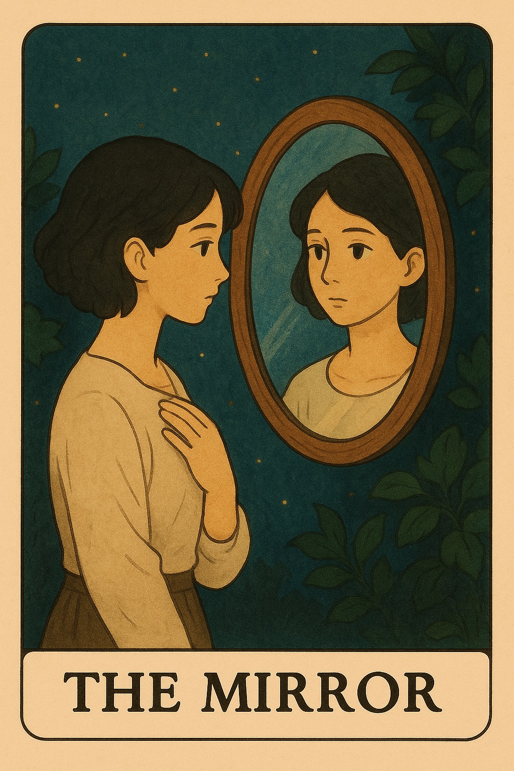 The Mirror Oracle Card - Self-reflection and identity