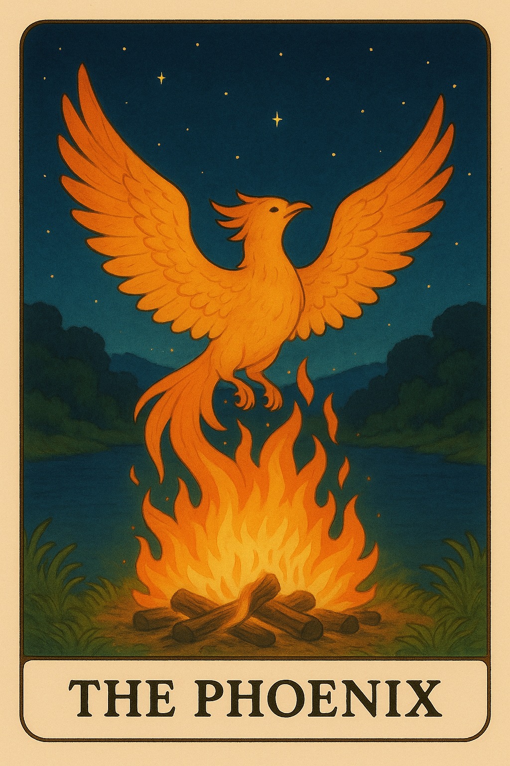 The Phoenix Oracle Card - Rebirth after emotional trials