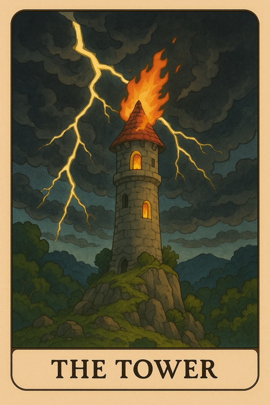 The Tower Oracle Card - Disruption and awakening