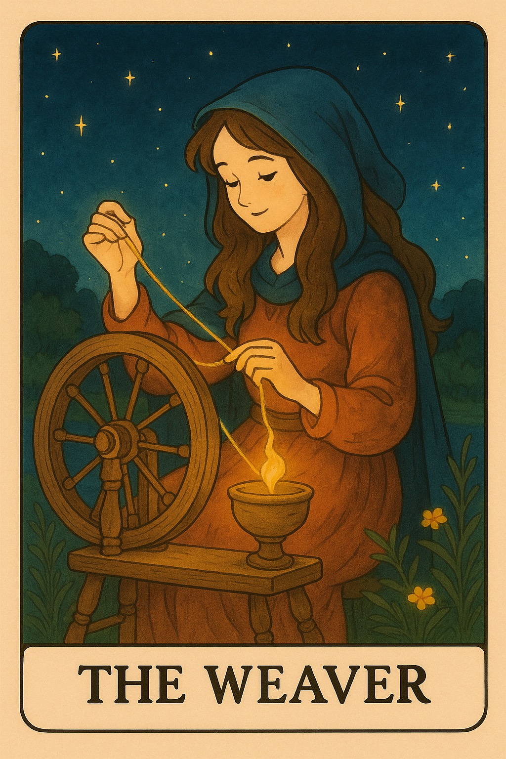 The Weaver Oracle Card - Fate being spun