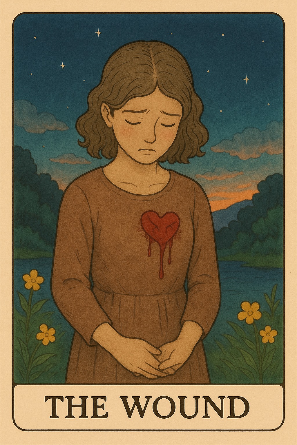 The Wound Oracle Card - Past pain, healing journey