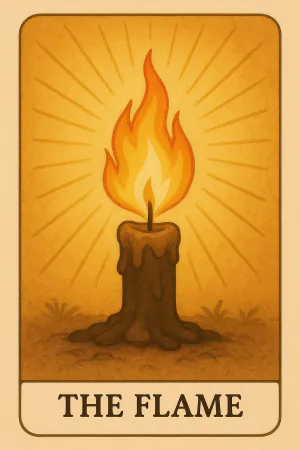 The Flame oracle card: Passion, drive, personal power