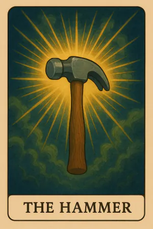 The Hammer oracle card: Willpower and force
