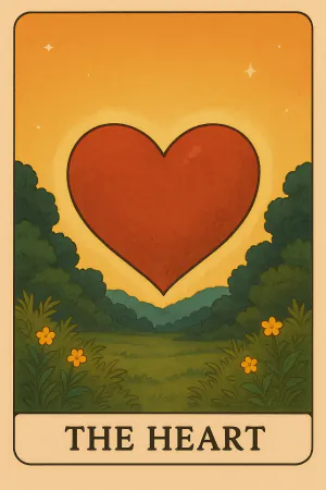 The Heart oracle card: Love, empathy, emotional core