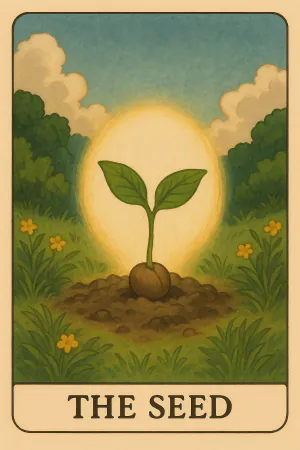 The Seed oracle card: New beginnings within